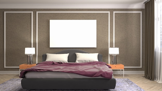 Illustrazione dell'interno della camera da letto