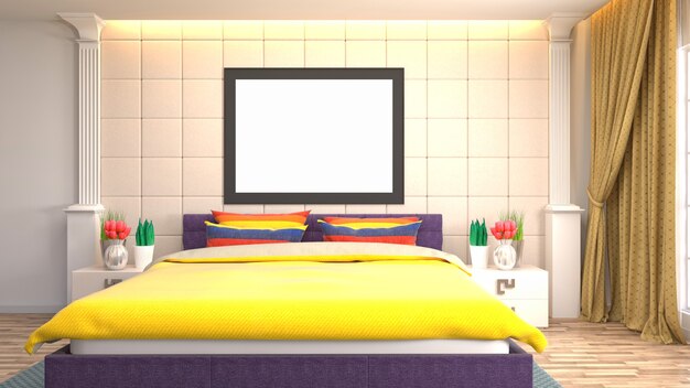 Illustrazione dell'interno della camera da letto