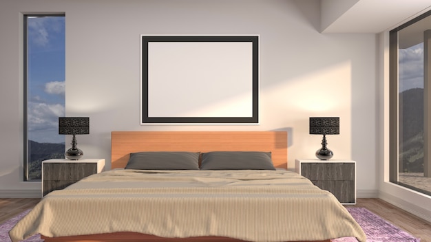 Illustrazione dell'interno della camera da letto