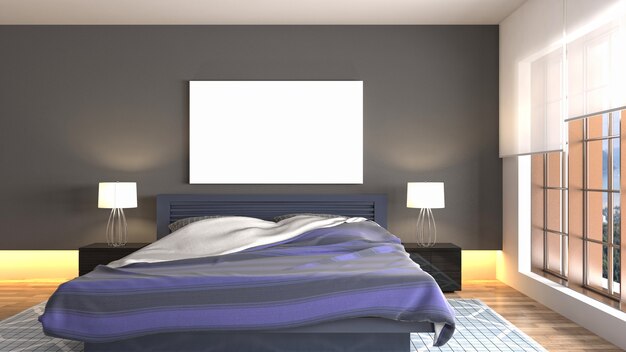 Illustrazione dell'interno della camera da letto