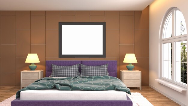 Illustrazione dell'interno della camera da letto