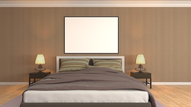 Illustrazione dell'interno della camera da letto