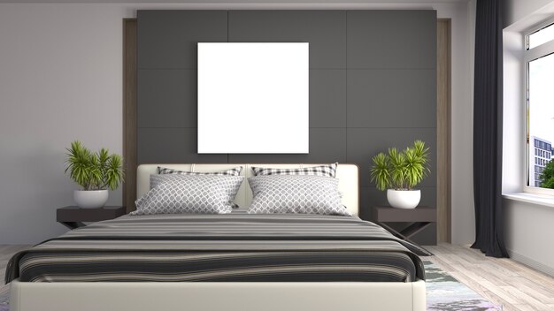 Illustrazione dell'interno della camera da letto