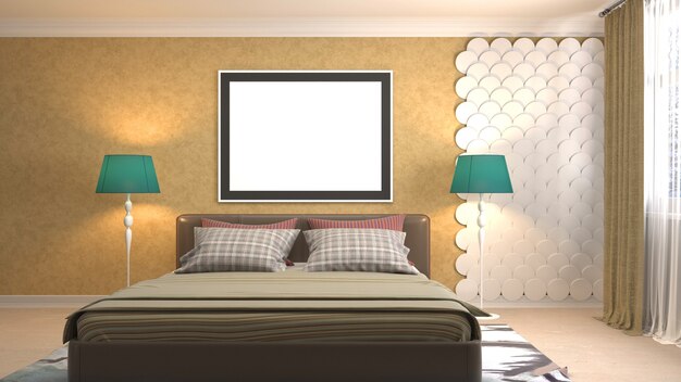 Illustrazione dell'interno della camera da letto