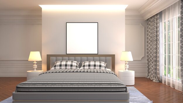 Illustrazione dell'interno della camera da letto