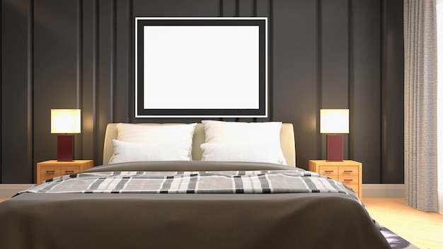 Illustrazione dell'interno della camera da letto