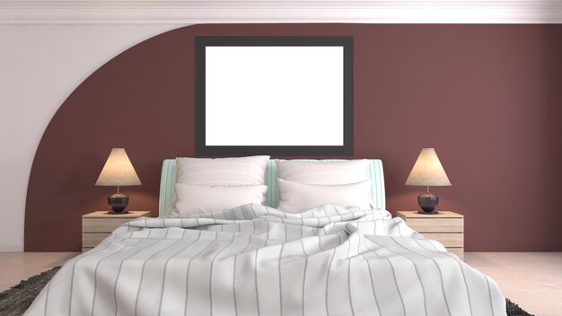 Illustrazione dell'interno della camera da letto