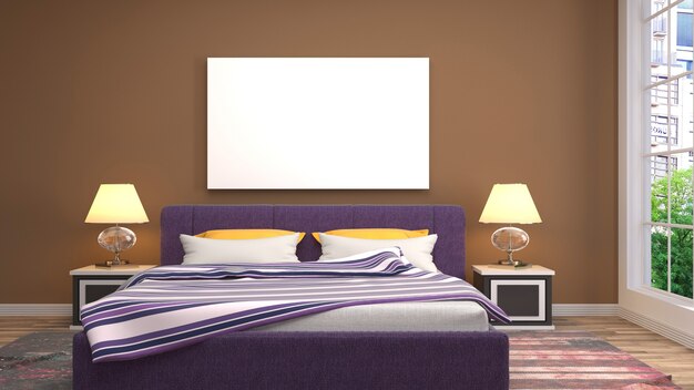 Illustrazione dell'interno della camera da letto