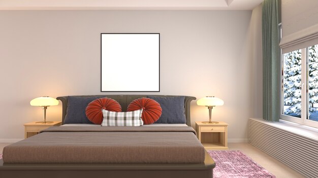 Illustrazione dell'interno della camera da letto