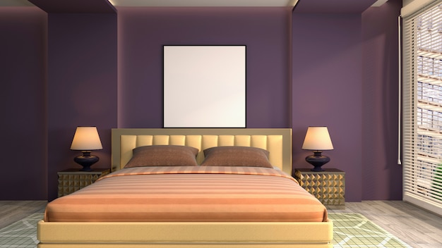 Illustrazione dell'interno della camera da letto