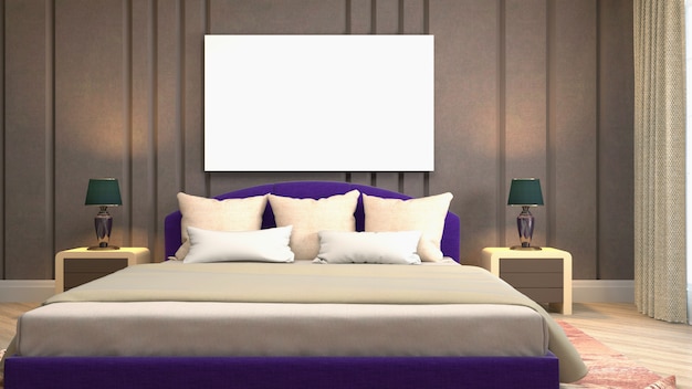 Illustrazione dell'interno della camera da letto