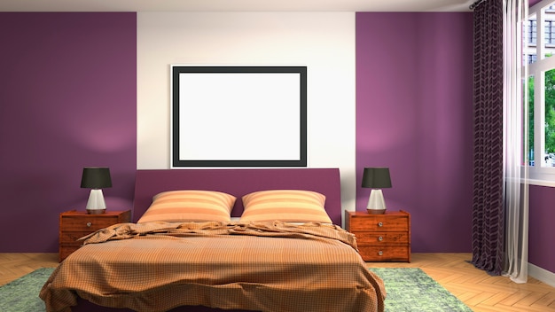 Illustrazione dell'interno della camera da letto