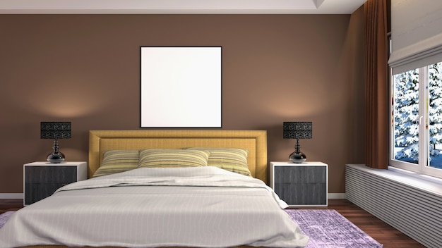 Illustrazione dell'interno della camera da letto