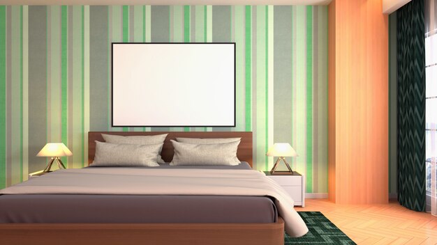 Illustrazione dell'interno della camera da letto