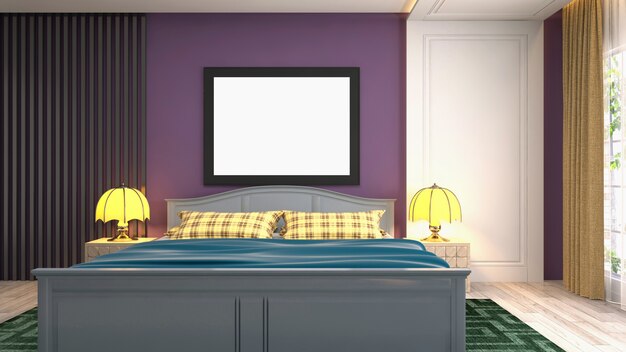 Illustrazione dell'interno della camera da letto