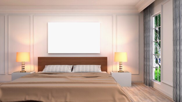 Illustrazione dell'interno della camera da letto