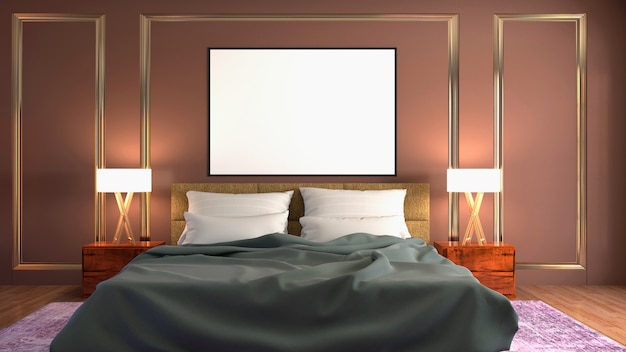 Illustrazione dell'interno della camera da letto