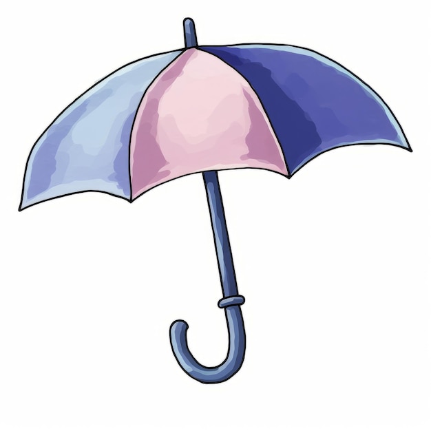Illustrazione dell'ombrello dell'acquerello su sfondo bianco Illustrazione disegnata a mano dell'acquerello