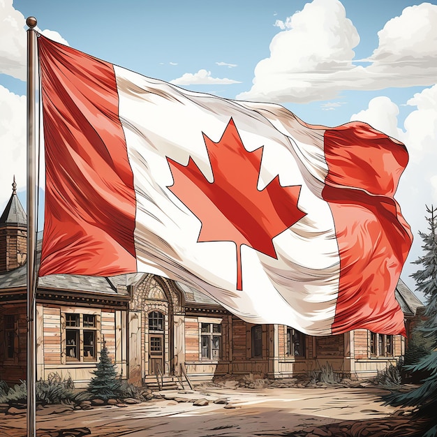 Illustrazione della bandiera del Canada