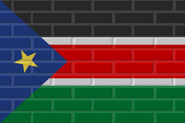 Illustrazione della bandiera del mattone del Sudan del sud
