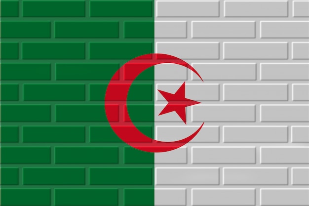 Illustrazione della bandiera del mattone dell'Algeria