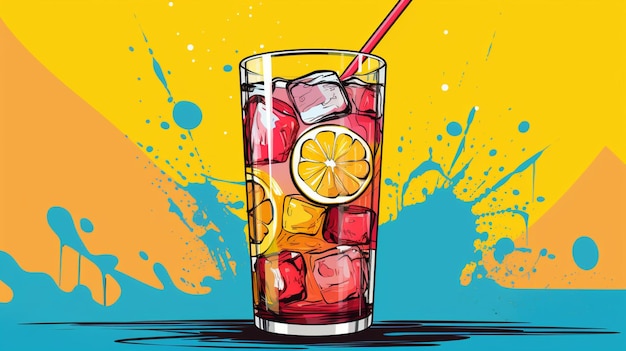 illustrazione della bevanda pop art