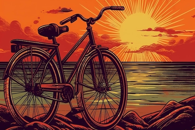 Illustrazione della bicicletta di generativa ai