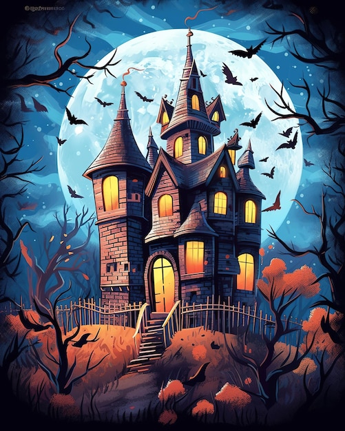 Illustrazione della casa di Halloween