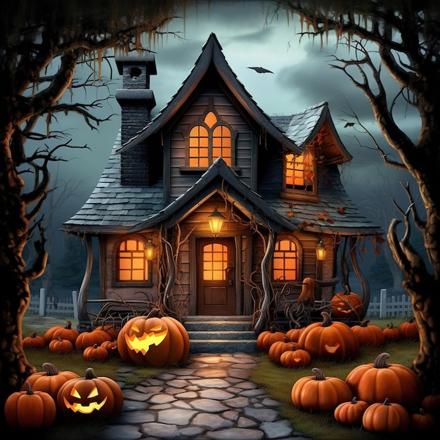 Illustrazione della casa di Halloween