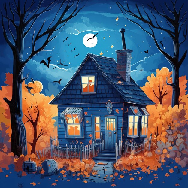 Illustrazione della casa di Halloween