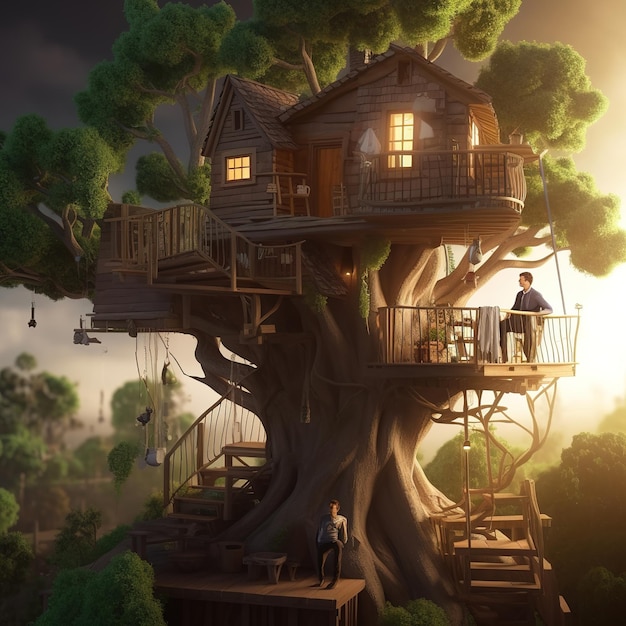 illustrazione della casa sull'albero