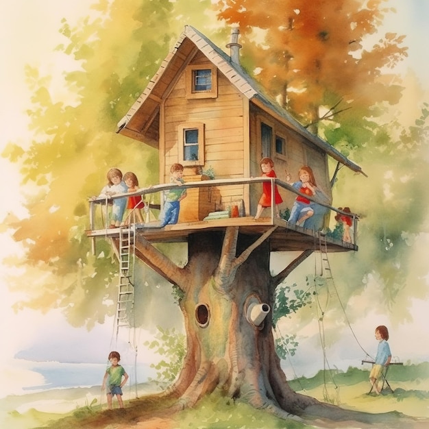 illustrazione della casa sull'albero