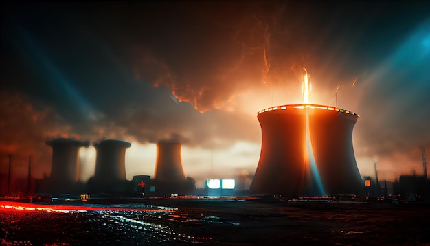 Illustrazione della centrale nucleare