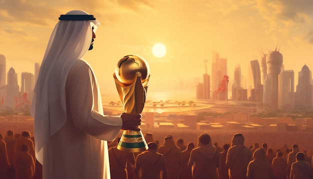 Illustrazione della Coppa del mondo di calcio in Qatar