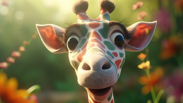 Illustrazione della faccia della giraffa