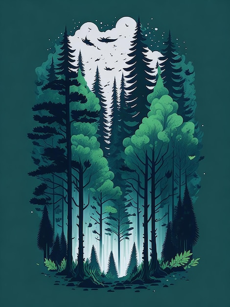 illustrazione della foresta naturale