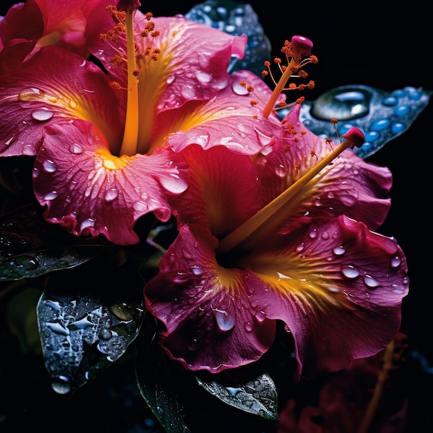illustrazione della fotografia macro sorridente fiori tropicali cutegasm