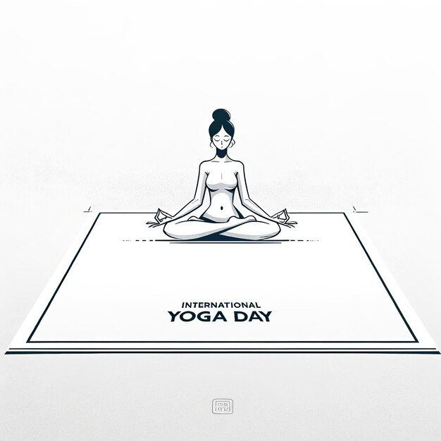 Illustrazione della Giornata Internazionale dello Yoga su sfondo bianco