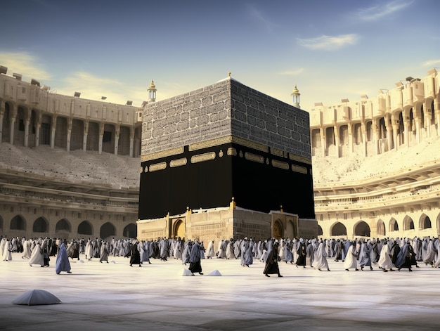 illustrazione della Kaaba Mecca Generative ai