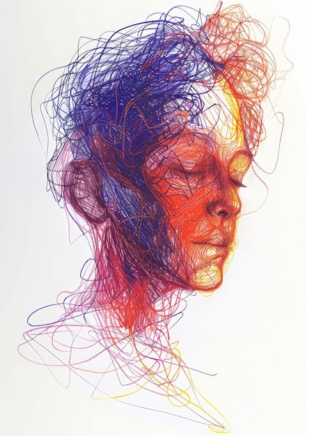 Illustrazione della malattia di Huntington in arte astratta IA generativa