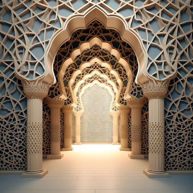 Illustrazione della moschea 3d islamica