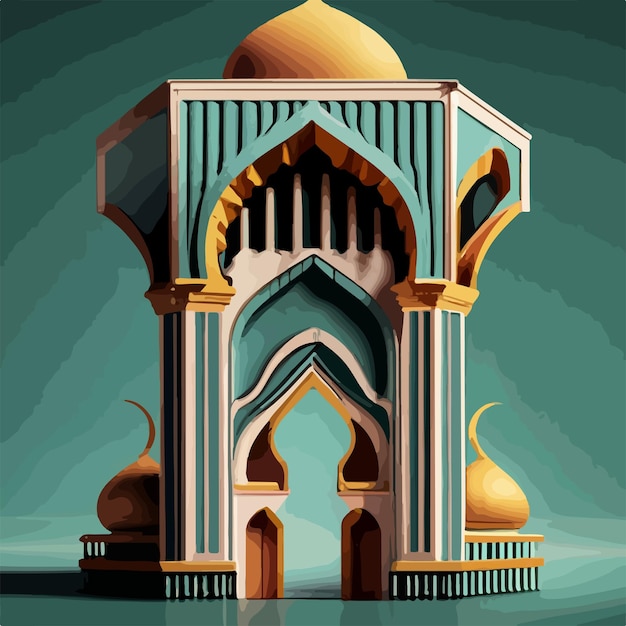 Illustrazione della moschea islamica per il Ramadan