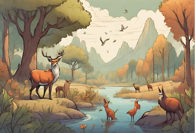 Illustrazione della natura e degli animali