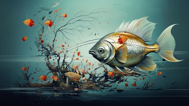 illustrazione della natura stile surrealismo