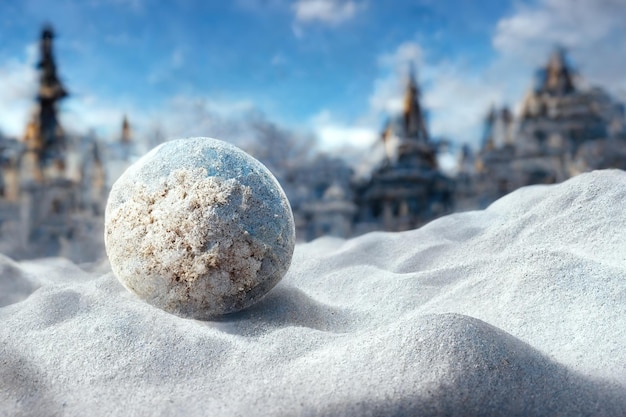 Illustrazione della palla di neve all'aperto durante le vacanze invernali nel periodo natalizio