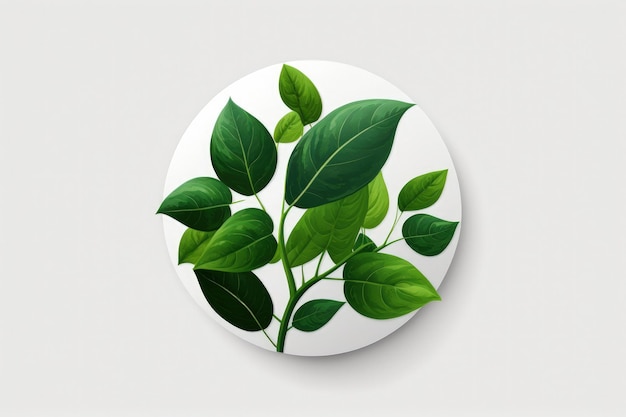Illustrazione della pianta icona logo sfondo bianco concetto di sostenibilità AI generativa