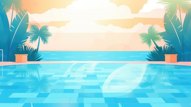 Illustrazione della piscina estiva AI GenerativexD