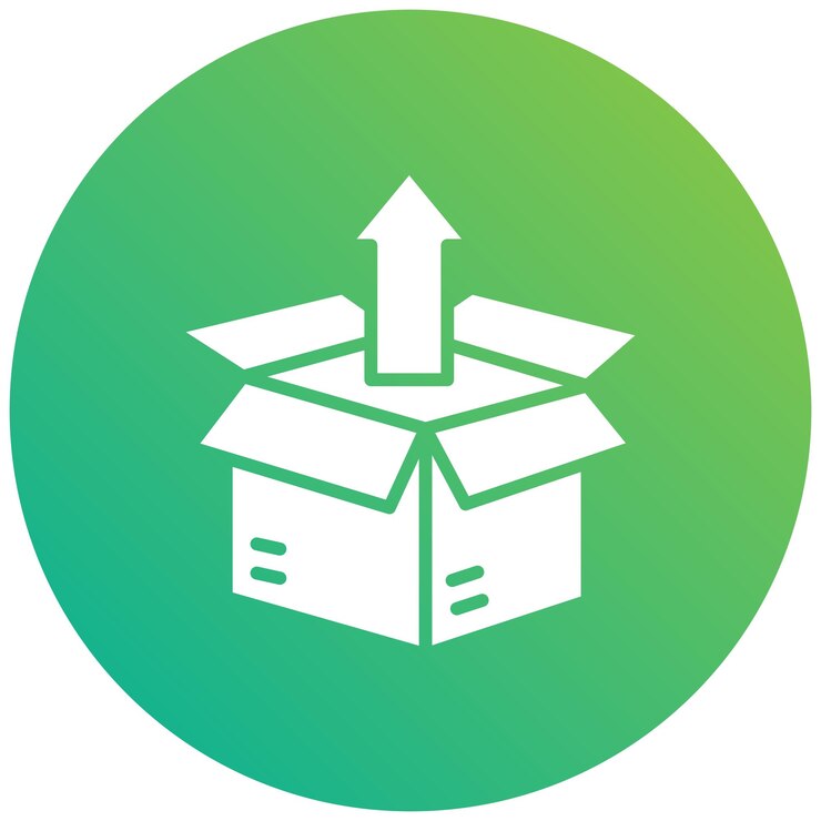 Foto illustrazione della progettazione dell'icona vettoriale di unboxing