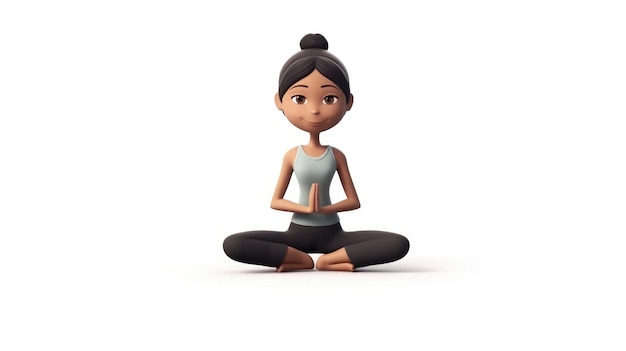 Illustrazione della ragazza di yoga HD 8K sfondo Wallpaper Stock Immagine fotografica