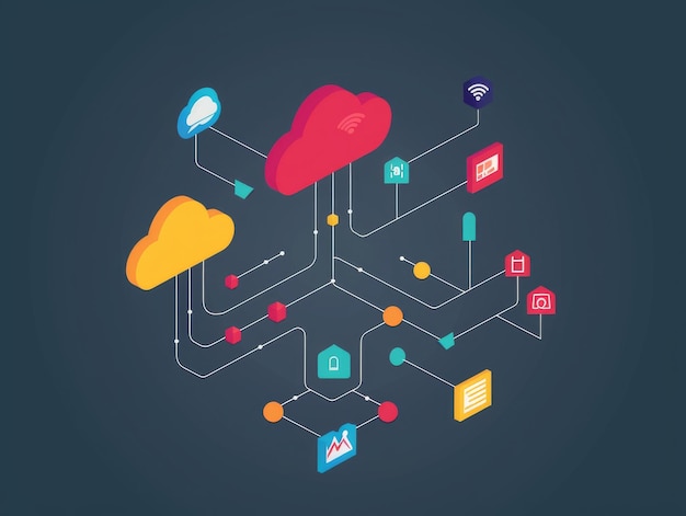Illustrazione della rete di cloud computing
